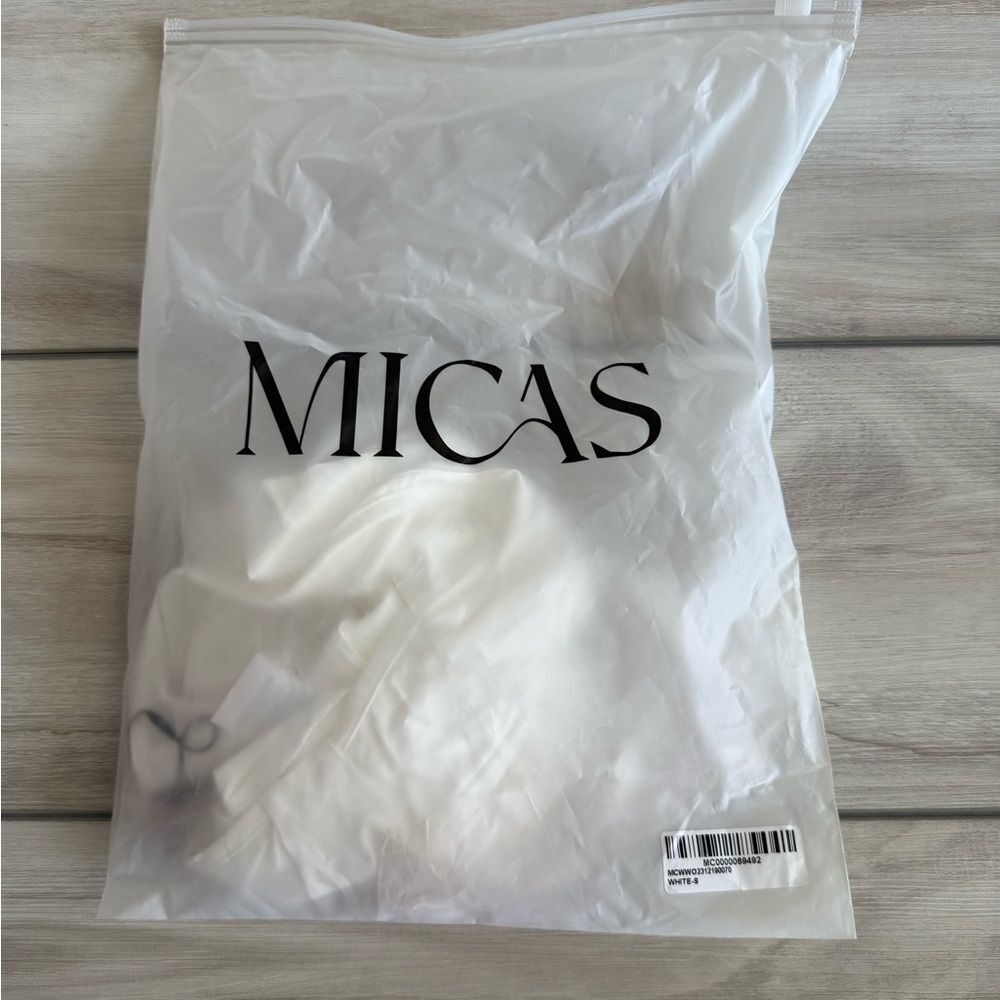 MICAS Basic Solid Deep-V Neck Bustier Bodysuit Wh… - image 7